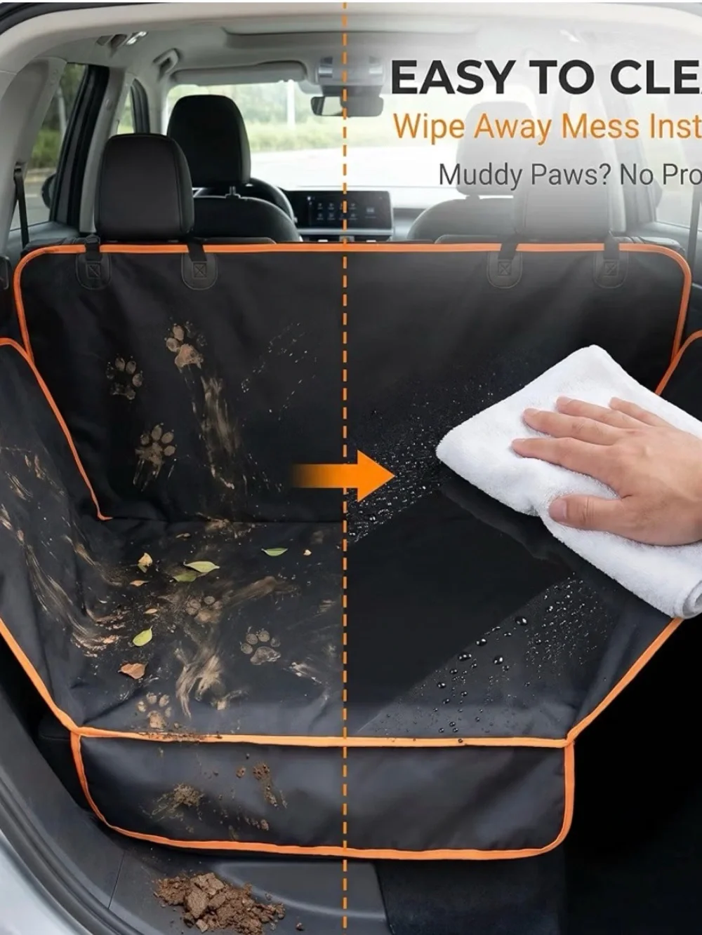 Black & Orange SUV Dog Cargo Liner - Total Protection